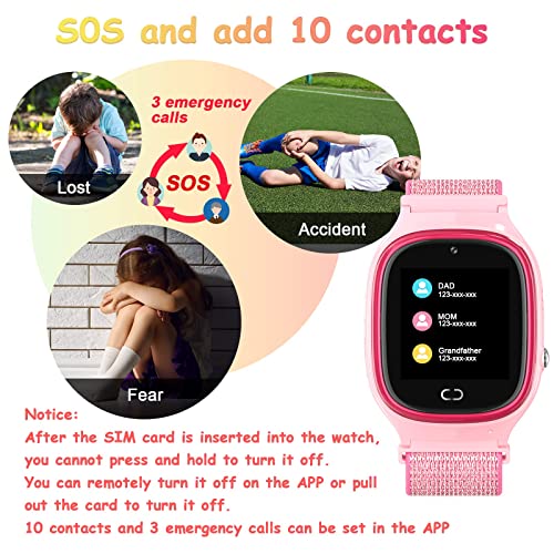 PTHTECHUS Niños Smartwatch Teléfono Localizador LBS, Reloj de Pulsera Inteligente con Chat de Voz SOS Cámara Despertador Reloj Digital Regalo Niño y niña de 4 a 12 años