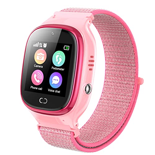 PTHTECHUS Niños Smartwatch Teléfono Localizador LBS, Reloj de Pulsera Inteligente con Chat de Voz SOS Cámara Despertador Reloj Digital Regalo Niño y niña de 4 a 12 años