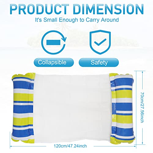 Pukitt 2 Piezas Hamaca de Agua Multipropósito 4 en 1 con Malla Inferior, Tumbona Inflable para Piscina, Cama Flotante para Adultos