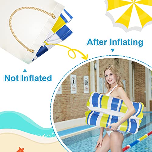 Pukitt 2 Piezas Hamaca de Agua Multipropósito 4 en 1 con Malla Inferior, Tumbona Inflable para Piscina, Cama Flotante para Adultos