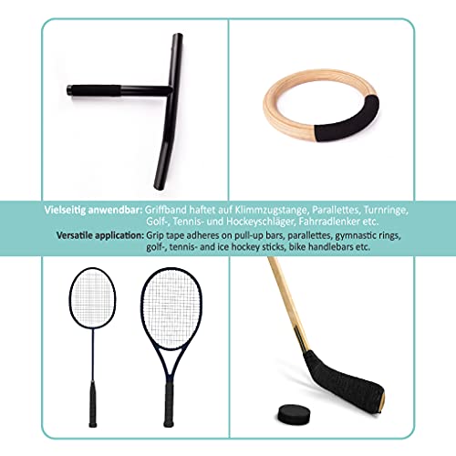 Pullup & Dip grip tape sports, cinta antideslizante y autoadhesiva para hockey sobre hierba, cinta de agarre antideslizante para golf, tenis, bádminton, palos de hockey sobre hierba y barras de pullup