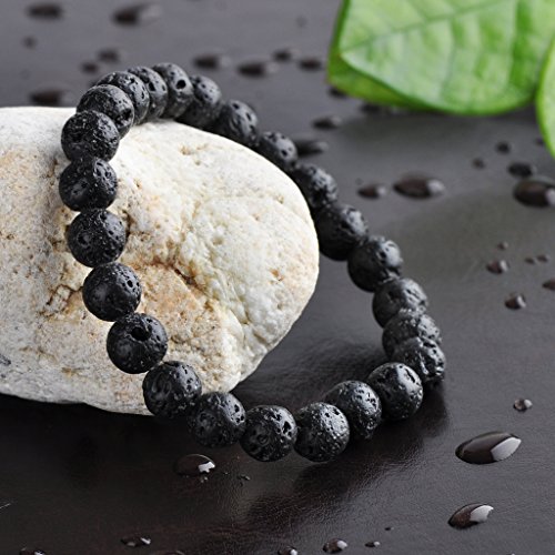 Pulsera Budista de la Marca Infinite U, elástica, con Perlas de 9 mm, para Terapia, Yoga o meditación