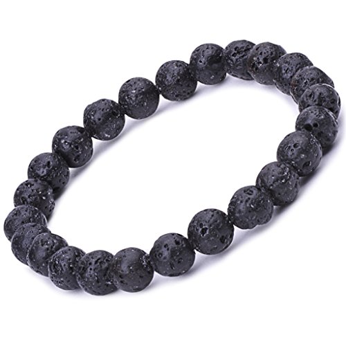 Pulsera Budista de la Marca Infinite U, elástica, con Perlas de 9 mm, para Terapia, Yoga o meditación