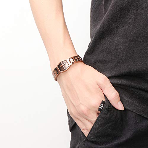 Pulsera de cobre para hombre, pulsera de salud, pulsera magnética, pulsera cruzada, Cobre