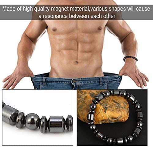 Pulsera Magnética Adelgazante 2 piezas Pulsera de piedra con estilo unisex de pérdida de peso Pulsera magnética de cuidado de la salud Mujer Hombre Regalos para padres Amigos