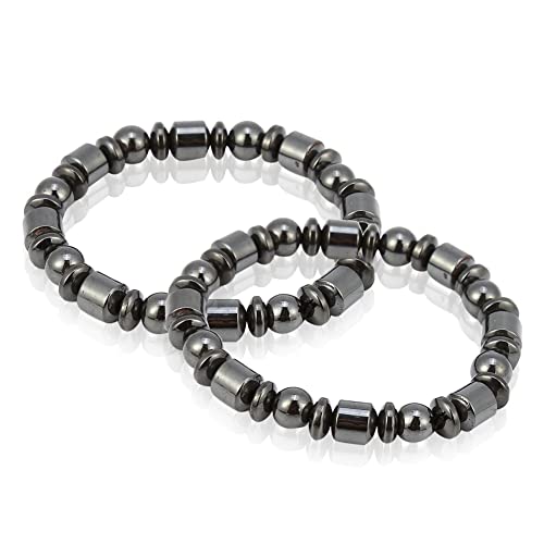 Pulsera Magnética Adelgazante 2 piezas Pulsera de piedra con estilo unisex de pérdida de peso Pulsera magnética de cuidado de la salud Mujer Hombre Regalos para padres Amigos