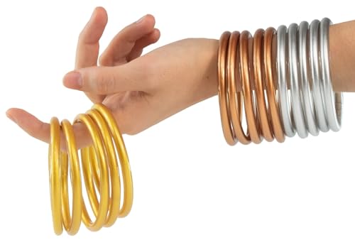 Pulsera Mujer. Pack 5 Pulseras Estilo Pan de Oro. Brazalete Dorado, Plateado y Rosado. Regalos Originales para Mujer. Brazalete Mujer Estilo Budista. Amuletos de la Suerte y Protección (DORADA)).