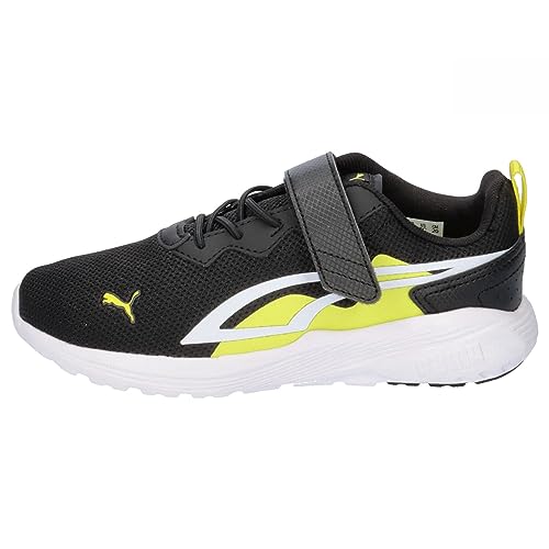 PUMA All-Day Active AC+ PS, Zapatillas, Black White-Yellow Burst, 30 EU