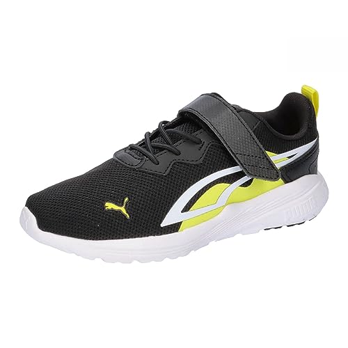 PUMA All-Day Active AC+ PS, Zapatillas, Black White-Yellow Burst, 30 EU