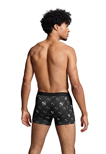 PUMA Boxer Cat AOP Briefs, Negro Combo, XL para Hombre