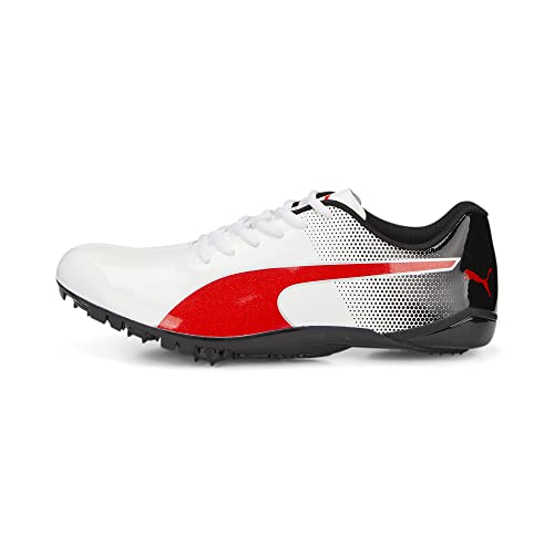 PUMA Evospeed Prep Sprint 3, Zapatillas de Atletismo Hombre, Blanco Negro Rojo, 46 EU