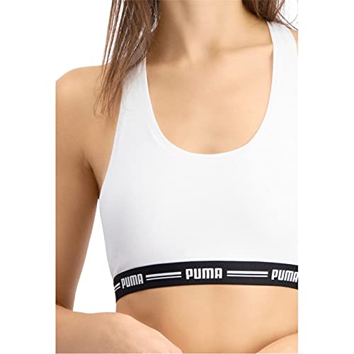 PUMA Iconic Women's Racerback Top (1 Pack) Sujetador Deportivo, Blanco (White), M para Mujer