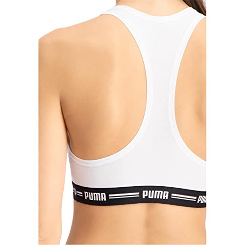 PUMA Iconic Women's Racerback Top (1 Pack) Sujetador Deportivo, Blanco (White), M para Mujer