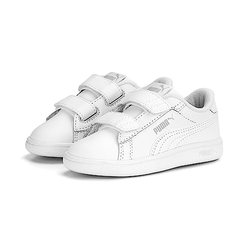 PUMA Puma Smash 3.0 L V Inf, Zapatillas Unisex bebé, Multicolor (Puma White Cool Light Gray), 23 EU