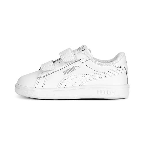 PUMA Puma Smash 3.0 L V Inf, Zapatillas Unisex bebé, Multicolor (Puma White Cool Light Gray), 23 EU