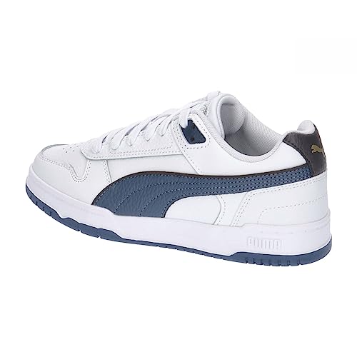 PUMA RBD Game Low JR, Zapatillas, White-Inky Blue-Dark Coal Team Gold, 37 EU