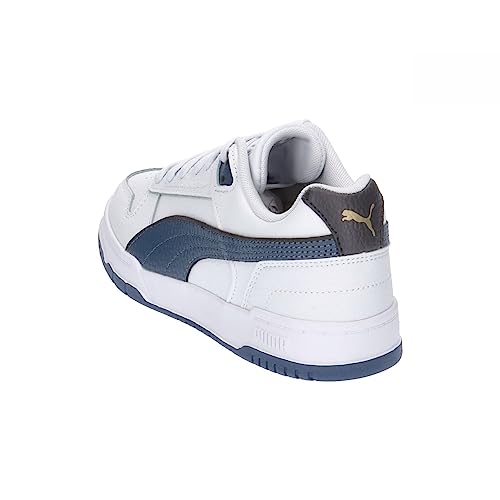 PUMA RBD Game Low JR, Zapatillas, White-Inky Blue-Dark Coal Team Gold, 37 EU