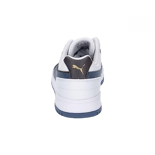 PUMA RBD Game Low JR, Zapatillas, White-Inky Blue-Dark Coal Team Gold, 37 EU