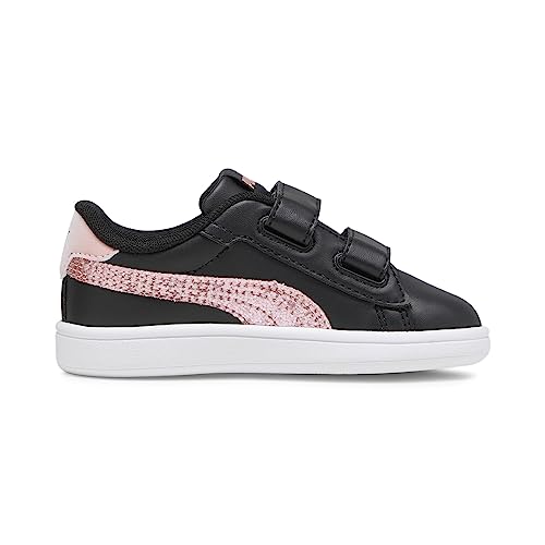 PUMA Smash 3.0 L Star Glow V INF, Zapatillas, Black-Peach Smoothie White, 23 EU