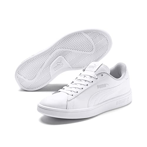 PUMA Smash V2 L Jr, Zapatillas Unisex niños, Puma White Puma White, 38 EU