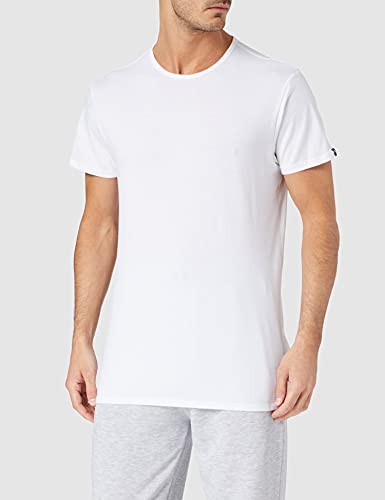 PUMA T-Shirt, Blanco (White), L (Pack de 2) para Hombre