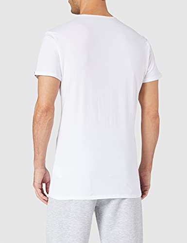 PUMA T-Shirt, Blanco (White), L (Pack de 2) para Hombre