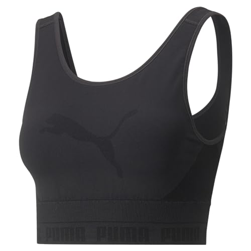 PUMA Top Corto Evoknit, Mujer, Negro Black, XS