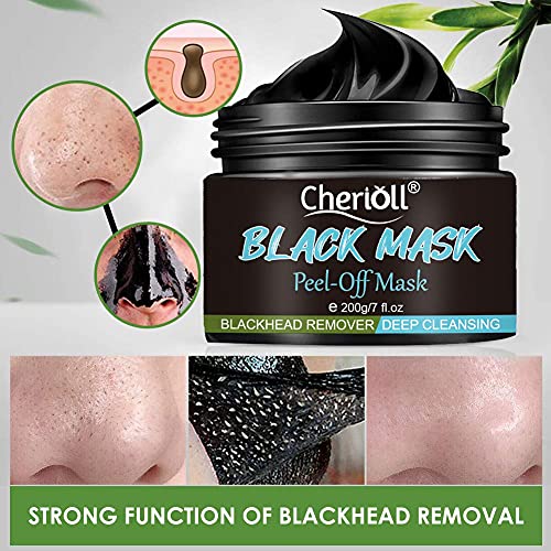 Puntos Negros Mascarilla Para Hombre, Blackhead Remover Mask, Mascarilla Exfoliante, Peel Off Mask, Deep Cleansing Mascarilla Exfoliante Limpiadora contra Puntos Negros y Acné -200g