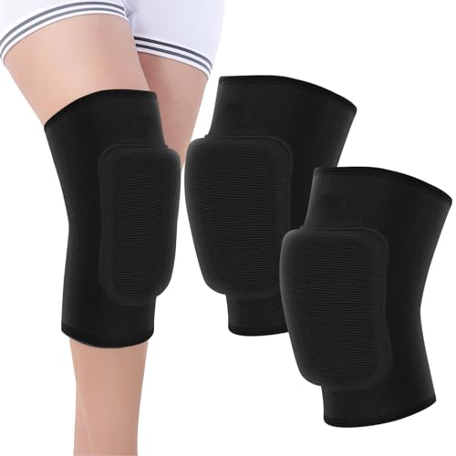 punwey 2pcs Rodilleras Elásticas, Rodilleras Deportivas Protectoras con Esponga para Hombre Mujer, Rodillera para Voleibol Futbol Danza Crossfit Gym Baloncesto, Rodilleras Voleibol Antideslizante