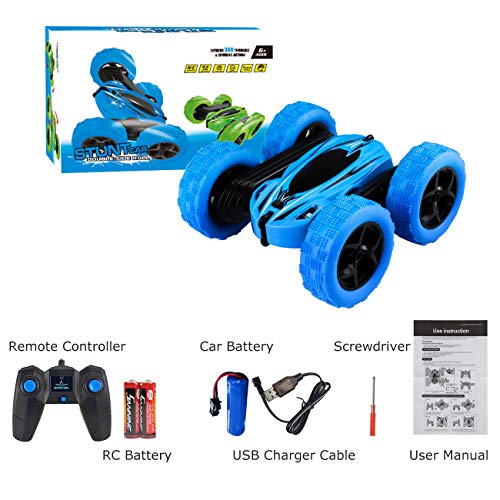 Pup Go Coche acrobático de Control Remoto para niños a Partir de 3 años, Buggy 4WD de 2.4GHz, Giro acrobático de 360 Grados, Recargable, Gran Regalo para niños y niñas (Azul)