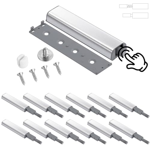 Push Open Cierre Pulsador Puerta 12pcs Push to Open Pestillos con imán incorporado Resistente al óxido para armarios puertas aparadores muebles cajones puertas de