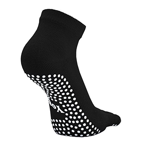 PUTUO Mujer Calcetines Pilates Yoga Antideslizantes, Mujer Cinco Calcetines de los Dedos para Pilates Yoga Danza Gimnasio Deportes Artes Marciales, 4 pares