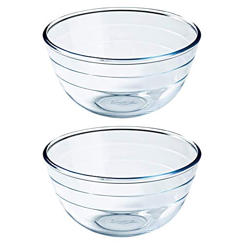 Pyrex O'Cuisine - Cuenco redondo para mezclar (21 cm, 2,0 L, 2 unidades)