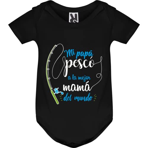 QCM PRODUTOS PERSONALIZADOS Body bebé | Especial regalo para Mamá | Regalo original para el día de la madre (Mi papá pescó)