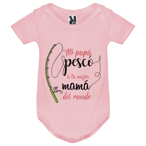 QCM PRODUTOS PERSONALIZADOS Body bebé | Especial regalo para Mamá | Regalo original para el día de la madre (Mi papá pescó)