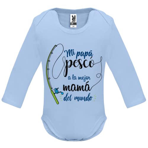 QCM PRODUTOS PERSONALIZADOS Body bebé | Especial regalo para Mamá | Regalo original para el día de la madre (Mi papá pescó)