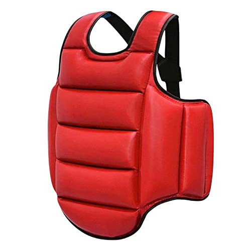 Qianly Chaleco Protector Reversible de Taekwondo, Equipo de protección de Costillas, Boxeo, MMA, Karate, Protector de Pecho para Adultos, niños, Boxeo, Rojo Azul S