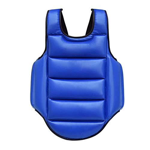 Qianly Chaleco Protector Reversible de Taekwondo, Equipo de protección de Costillas, Boxeo, MMA, Karate, Protector de Pecho para Adultos, niños, Boxeo, Rojo Azul S