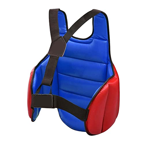 Qianly Chaleco Protector Reversible de Taekwondo, Equipo de protección de Costillas, Boxeo, MMA, Karate, Protector de Pecho para Adultos, niños, Boxeo, Rojo Azul S