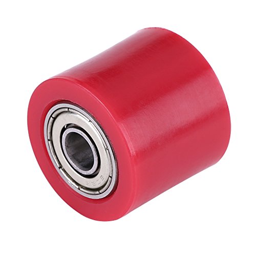 Qiilu 8mm Universal Cadena de rodillos guía Polea tensora Rueda para moto Dirt Bike Enduro(rojo)