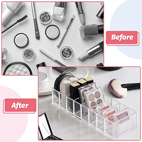 QINERSAW 2 Piezas Organizador de Maquillaje Desmontable 8 Compartimentos Cosméticos Organizador de cajones para Almacenamiento de Joyas aparador vanidad Transparent