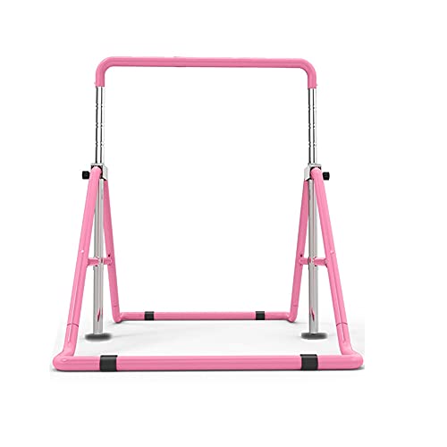 qiuqiu Barras Horizontales De Gimnasia, Barra De Dominadas, Barras Asimétricas Equipo De Entrenamiento Horizontal Ajustable, Barra Horizontal Plegable De Altura Ajustable-Pink