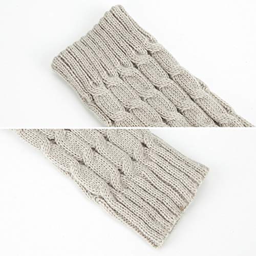 QKURT 2PCS Calentadores de Piernas, Invierno Punto Crochet Rodilla Alta Piernas más altas