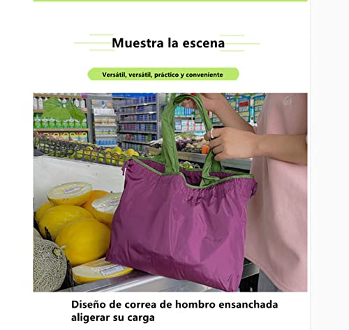 qkzj Bolsa de Compras Plegable portátil, cordón de Cierre, Bolsa ecológica de Viaje portátil de Nailon, Bolsa de supermercado Reutilizable, Bolsa de Compras rojoynegro(2piezas)