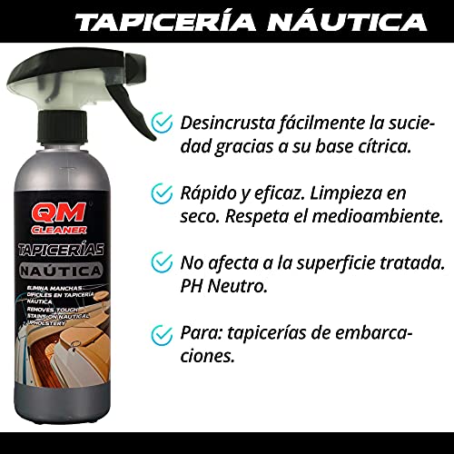 QM Cleaner - Tapicería Nautica | Limpiador específico para el Cuidado y la Limpieza de tapicerías embarcaciones - Elimina Manchas rápido y eficaz - 500ml