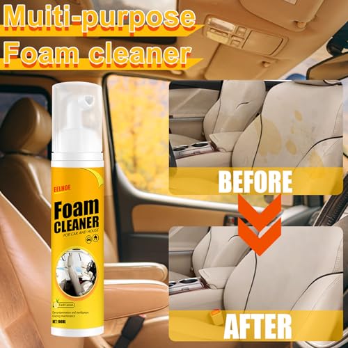 Qooloo 100ml,2pcs Limpiador de Espuma de Coche,Car Magic Foam Cleaner,Multipurpose Foam Cleaner Spray,for Car and Kitchen,Leather Decontamination