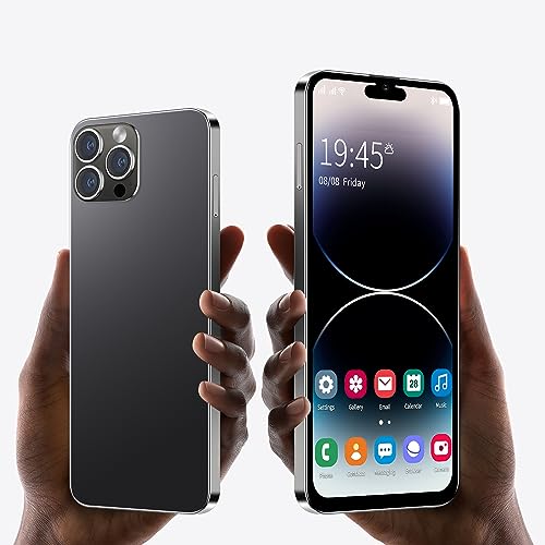 QrZrQ i15pro Smartphone, Pantalla de Alta definición de 6,1 Pulgadas, Android 10.0, 16 GB (Escalable a 128 GB), Cuatro Núcleos, Doble Tarjeta Sim, Doble Cámara, Teléfono 3G Asequible (i15Pro-Black)