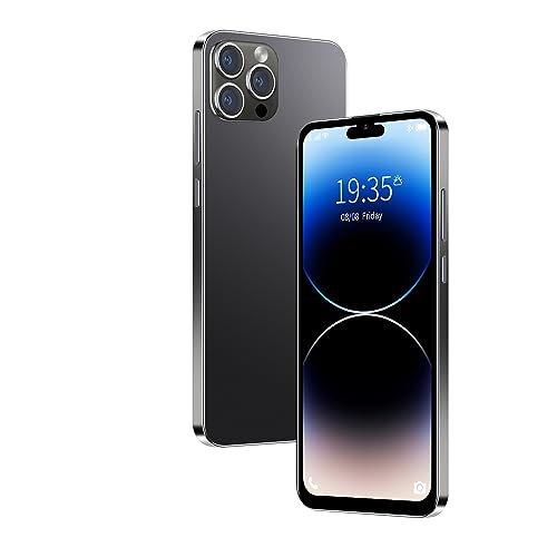 QrZrQ i15pro Smartphone, Pantalla de Alta definición de 6,1 Pulgadas, Android 10.0, 16 GB (Escalable a 128 GB), Cuatro Núcleos, Doble Tarjeta Sim, Doble Cámara, Teléfono 3G Asequible (i15Pro-Black)