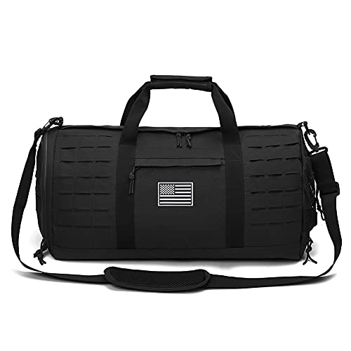 QT&QY 40L Bolsa Militar táctica para Hombres Bolsa de Deporte para Gimnasio Bolsa para Fitness Viaje Bolsa de Entrenamiento con Compartimento para Zapatos Bolsa Baloncesto y fútbol de Fin de Semana