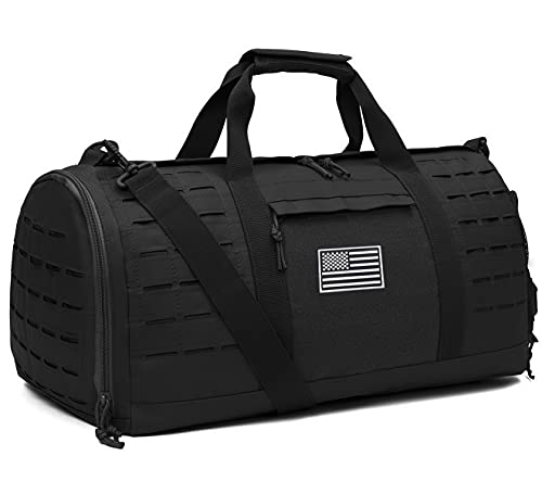 QT&QY 40L Bolsa Militar táctica para Hombres Bolsa de Deporte para Gimnasio Bolsa para Fitness Viaje Bolsa de Entrenamiento con Compartimento para Zapatos Bolsa Baloncesto y fútbol de Fin de Semana